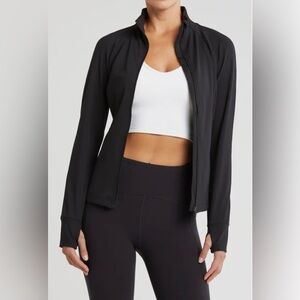 Yogalecious Women's Black Full-Zip Jacket Thumb Holes Sz/S NWT offers accepted